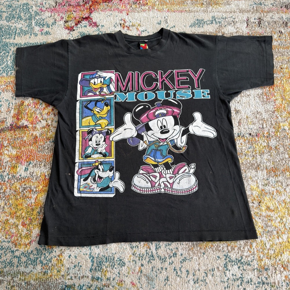 Vintage 90s Mickey Unlimited Mouse Mouse Hip Hop T-Shirt Mens XL Distressed